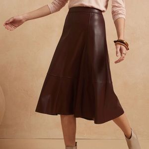 Banana Republic vegan midi faux leather skirt new with tags size 14